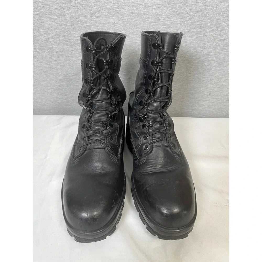 Bates DuraShocks Mens 9.5 W Black Leather Steel Toe Combat Work Boots E01621A